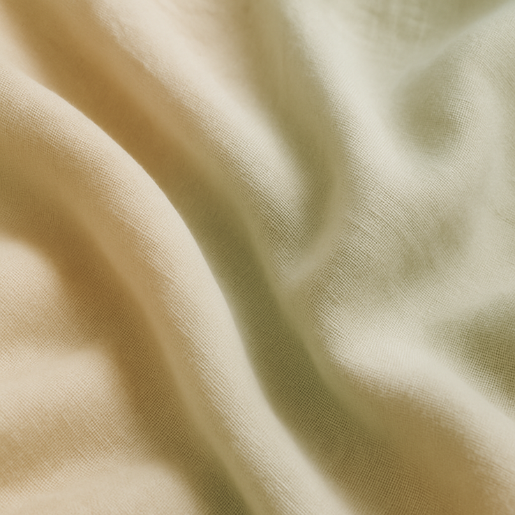 Abstrakter Stoffhintergrund in Beige und Salbei für wasserfreie, hormonfreie Hautpflege